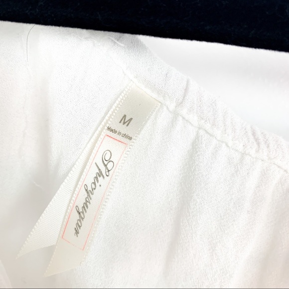 SpicySugar Short Sleeve White Crop Top with Tied Tassels - Picture 11 of 11